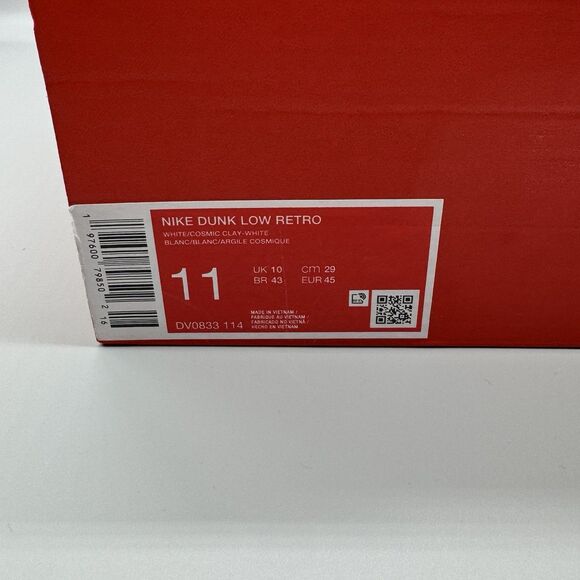 Nike Dunk Low Retro Cosmic Clay Sz 11 Orange White Syracuse Sneakers DV0833-114 - Picture 11 of 11
